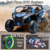 NEWQIDA XXXL 24V 2 Seater Ride On Toys for Big Kids Off-Road Buggy UTV Childrens Electric Car Side by Side 4x4 Ride On Truck Max 220lbs for Boys Girls, Up to 5.6 MPH, Remote, Music, Large Seat, Blue view 3