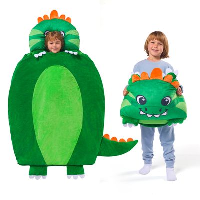 JOIEDOMI Kids Sleeping Bag Toddler Nap Mat with Pillow & Blanket 60" x 39" for Kids Ages 3+ Soft Plush Sleeping Mat Dinosaur for Preschool and Boys Girls Kindergarten Daycare Sleepover