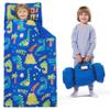 JOIEDOMI Toddler Sleeping Bag for Kids 55''x30'' Nap Mat with Removable Pillow and Minky Blanket for Toddler Ages 3-7 Roll Up Soft Kids Sleeping Bag for Boys Girls Kindergarten Daycare Sleepover view 1