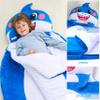JOIEDOMI Kids Sleeping Bag Toddler Nap Mat with Pillow & Blanket 60" x 39" for Kids Ages 3+ Soft Plush Sleeping Mat Shark for Preschool and Boys Girls Kindergarten Daycare Sleepover view 3