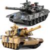 Supdex 1/24 RC Battle Tank Set, Remote Control US M1A2 Abrams and Chinese Type 99 Model Tank That Shoots for Kids and Adults, 2.4G Army Toy for Boys Age 6+ Year Old with Sound, Lights and Smoke view 1