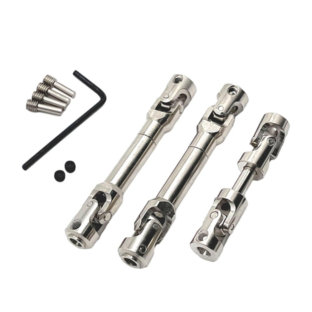 3Pcs Metal Drive Shaft, Transmission Shaft Upgrade Parts, RC Universal Driveshaft for G500 MN128 MN86 1:12 Scale RC Accessory
