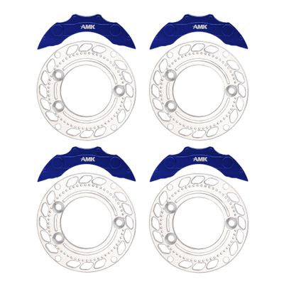 AMK Aluminum TRX4 Brake Discs with Caliper, 1/10 Scale Brake Pads for RC Crawler TRX4 Upgrades (Blue B)