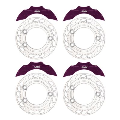 AMK Aluminum TRX4 Brake Discs with Caliper, 1/10 Scale Brake Pads for RC Crawler TRX4 Upgrades (Purple B)