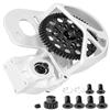 hopsupRC Aluminum Transmission Gearbox Upgrades Part for 1/10 SCX10, SCX10 II 90046,90047,Wraith,AX10 RC Crawler Truck,Center Transmission Gearbox Hops up,Silver view 1