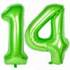 40 In Large Green Number Balloon Helium Foil Polyester Film Jungle Themed Party Birthday Party Anniversary Decoration Bright Green Digit 14 view 1
