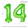 40 In Large Green Number Balloon Helium Foil Polyester Film Jungle Themed Party Birthday Party Anniversary Decoration Bright Green Digit 14 view 2