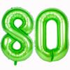 40 In Large Green Number Balloon Helium Foil Polyester Film Jungle Themed Party Birthday Party Anniversary Decoration Bright Green Digit 80 view 1