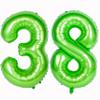 40 In Large Green Number Balloon Helium Foil Polyester Film Jungle Themed Party Birthday Party Anniversary Decoration Bright Green Digit 38 view 1