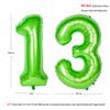 40 In Large Green Number Balloon Helium Foil Polyester Film Jungle Themed Party Birthday Party Anniversary Decoration Bright Green Digit 13 view 2