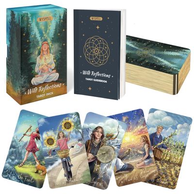 Wyspell Unique Tarot Cards with Guidebook - Wild Reflections Tarot Deck for Beginners - Nature-Inspired Cards - Traditional Symbolism - Beautiful & Modern Tarot Decks