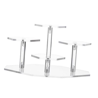 ABOOFAN 2pcs Transparent Ladder Display Rack Doll Toy Stands Crafts Display Stand Figurine Rack Model Display Stand Display Shelf Handicrafts Storage Shelf Acrylic Display Rack