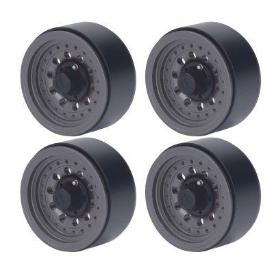 1.9 Inch Beadlock Wheels RC Wheel Rim Set for 1/10 RC Crawler SCX10 I II III 90046 AXI03007 GEN7 GEN8 D90 (Gray)