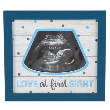 Green Tree Gallery Love At First Sight Sonogram Frame for Baby Boy, 5.6 x 5.1 inches