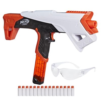 Nerf Pro Torrent Half-Length Dart Blaster, 150 FPS, 15 Nerf Pro Half-Length Darts, 15-Dart Magazine, Pump Action, Eyewear, Gifts for Teens, 14+