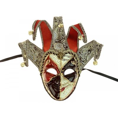 Beyond Collectibles Jester mask Venetian Masquerade Costume Mask Decoration Musical Mardi Gras Cosplay Party Ball Prom Halloween (M0002L men (RBU))