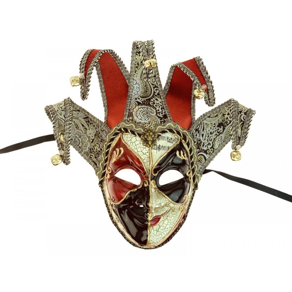 Beyond Collectibles Jester mask Venetian Masquerade Costume Mask Decoration Musical Mardi Gras Cosplay Party Ball Prom Halloween (M0002L men (RBU))