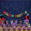24 PCS Neon Cupcake Toppers Lets Glow Crazy Party Theme Party Decoration for Wedding Baby Shower Boys Girls Happy Birthday Party Decoration view 3