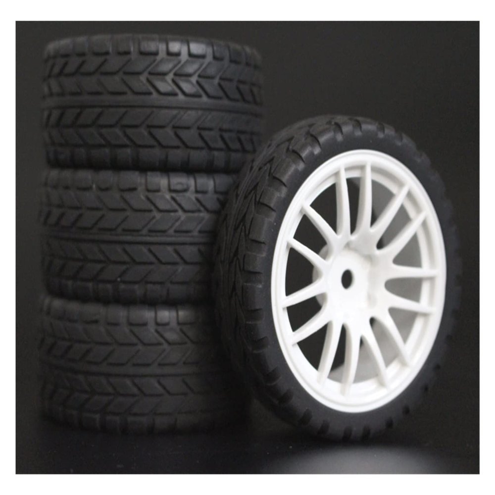 4Pcs 26mm Rubber RC Tires & Wheel Rims Hex 12 for 1:10th HSP HPI Sprint 2 Drift RS4 On Road 4WD Modification Accessories (Color : 1)