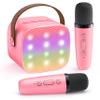 YLL Karaoke Machine for Kids, Portable Mini Speaker with 2 Wireless Microphones, 2026 Top Toys Birthday Gifts for Girls 3, 4, 5, 6, 7, 8, 9, 10, 12+ Years Old Toddler Party Grandkids Present (Rose) view 1