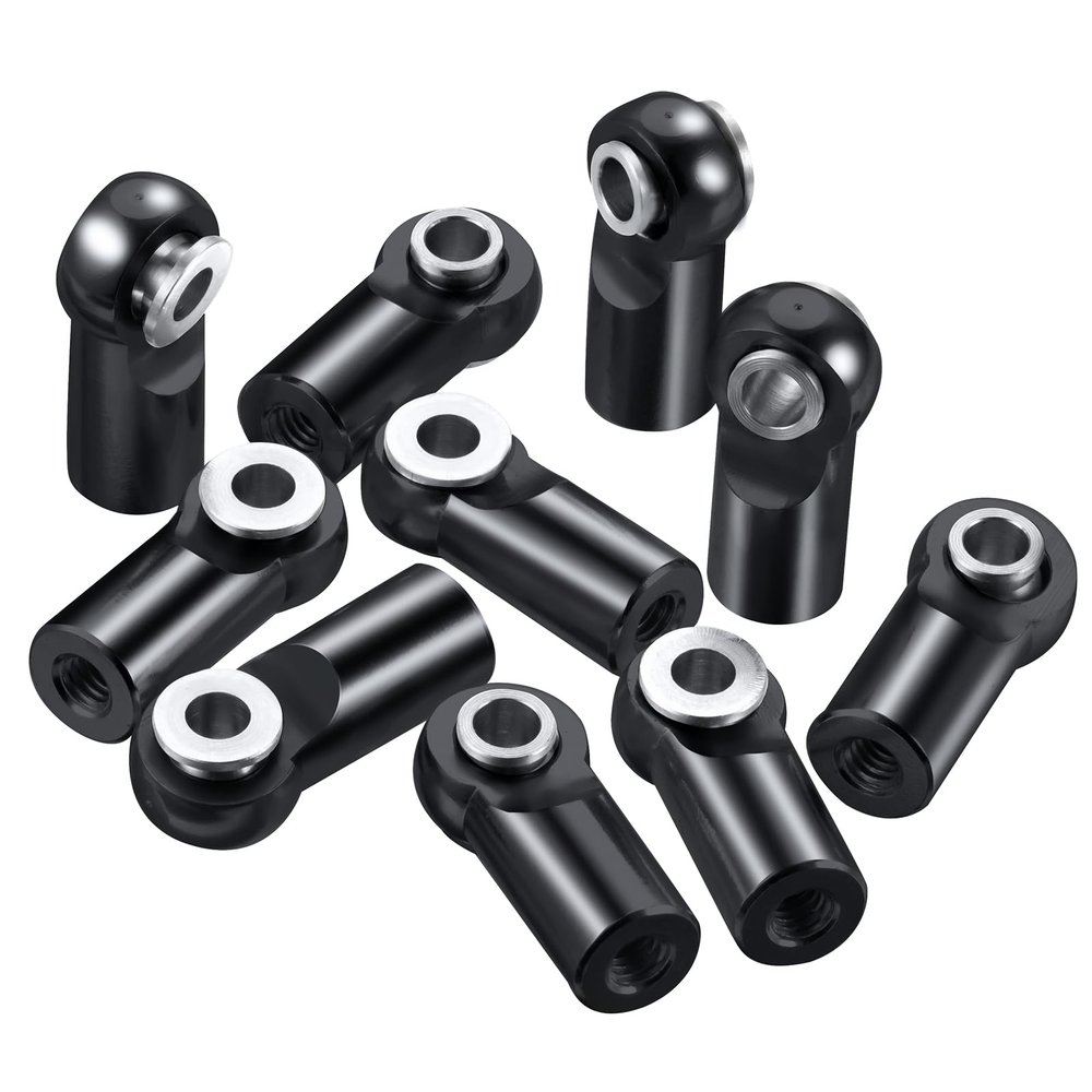10pcs Metal Tie Rod End Balls M2.5 Ball Joint Head for RC Crawler Car Upgrade Parts (Black)