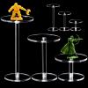 Burbell 6 Pieces Flying Miniatures Acrylic Display Stand Flying Miniatures Combat Riser Round Clear Flight Acrylic Stands for Display Tabletop RPG Board Game Cake view 1