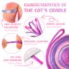 Cikyner Cats Cradle String, 8 Pcs Finger String Game 2m Long 2mm Diameter Cats Cradle with Instructions Polyester Purple String Toy Supplies Ideal for Gifts for Girls and Boys on Birthday Easter view 2