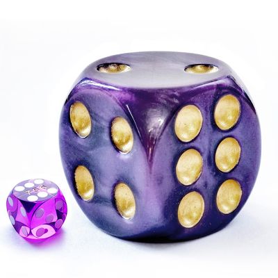 Solid Acrylic Jumbo 40MM Pearl Violet D6 Dice, Big Playing Dice