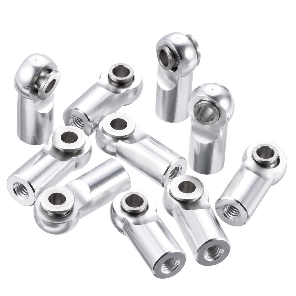 10pcs Metal Tie Rod End Balls M2.5 Ball Joint Head for RC Crawler Car Upgrade Parts (Silver)