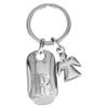 Depesche Depesche-11800-020 11800-020 Silver Keyring with Letter R and Guardian Angel, Zinc Alloy, Coloured Velvet Pouch Included, Multicoloured, One Size view 1
