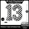 LHOAVWE Number 13 Checkered Balloons 40 Inch Giant Race Car Checkered 13 Number Balloons for 13th Race Car Checkered Birthday Party Supplies view 2