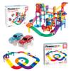 PicassoTiles 108PC Marble Run + 30PC Magnetic Race Car Track Fun & Creative Playset: STEAM Learning, Enhance Construction Skills, Hand-Eye Coordination and Fine Motor Skills, Gift for Boys and Girls view 1