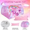 Wowangce Unicorn Bed Tent for Kids Large Kids Twin Tent Toddler Play Bed with Carry Bag Foldable with String Lights for Girls Boys Bedroom Indoor Games view 2