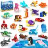 HOGOKIDS 24 Pack Valentines Party Favors for Kids Building Set - 629PCS Mini Marine Animals Blocks Toy for Valentines Day Goodie Bag Stuffers Classroom Prizes Gifts fo Kids Boy Girl Student Ages 6-12 view 1