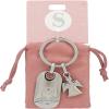 Depesche Depesche-11800-021 11800-021 Silver Key Ring with Letter S and Guardian Angel, Zinc Alloy, Velvet Pouch, Multi-Colour, One Size view 2