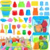 RACPNEL Collapsible Beach Toys Set for Kids Toddlers, Travel Beach Sand Castle Kits with Mesh Bag & Molds, Collapsible Sand Bucket and Shovel Set, Sandbox Toys for Toddlers Kids Age 3-12 view 1