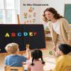 CHEFAN Large Felt Flannel Board 31.5 * 23 in, Foldable Freestanding Story Learning Board for Toddlers, Double-Sided Use for Preschool Classroom, Multi Felt Pieces Can Be Used, Gifts for Kids view 2