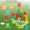 Lktvys Stacking Balance Game for Kids & Adults - 3D Colorful Dinosaur Blocks 48PCS, Fine Motor Skill Development Toy, Retro Block Puzzle-Inspired Board Game, Gift for Ages 3+ view 4