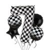 40 Inch Checkered Number Balloon 7 Black and White Race Car Birthday Balloons Baby Hippie Smile Party Shower Boys 7th Birthday Race Car Theme Party Decor Supplies 5 Pcs view 1