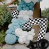 40 Inch Checkered Number Balloon 7 Black and White Race Car Birthday Balloons Baby Hippie Smile Party Shower Boys 7th Birthday Race Car Theme Party Decor Supplies 5 Pcs view 4