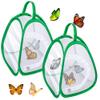 2 Pcs Mini Butterfly Habitat Cage- 10 x 8.8 x 8 Inch Collapsible Insect Mesh Cage- Portable Butterfly Net Habitat with Zipper for Transporting and Raising view 1