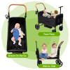 SPWVIP Stroller Wagon for 2 Kids- Lightweight Travel Folding Push Pull Baby Wagon for Newborn&Toddler with 5-Point Harness,Adjustable Canopy,Tray Table,Cup Holder,Storage Pocketsets view 3