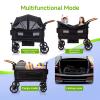 SPWVIP Stroller Wagon for 2 Kids- Lightweight Travel Folding Push Pull Baby Wagon for Newborn&Toddler with 5-Point Harness,Adjustable Canopy,Tray Table,Cup Holder,Storage Pocketsets view 4