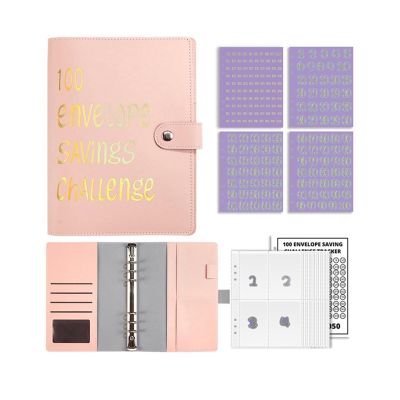 100 Envelope Savings Challenge, Paper Money Collection Album Large Coins Bill Storage Book (Size : Pink)