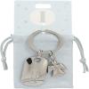 Depesche 11800-010 Silver Zinc Alloy Letter I Guardian Angel Keyring with Coloured Velvet Pouch, silver, standard size, Silver, One Size, Modern view 2