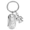 Depesche Depesche-11800-003 11800-003 Silver Keyring with Letter B and Guardian Angel, Zinc Alloy, Coloured Velvet Pouch, Multi-Colour, One Size view 1