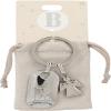 Depesche Depesche-11800-003 11800-003 Silver Keyring with Letter B and Guardian Angel, Zinc Alloy, Coloured Velvet Pouch, Multi-Colour, One Size view 2