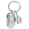 Depesche Depesche-11800-016 11800-016 Silver Key Ring with Letter M and Guardian Angel, Zinc Alloy, Velvet Pouch Included, Multicoloured, One Size view 1