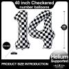 LHOAVWE Number 14 Checkered Balloons 40 Inch Giant Race Car Checkered 14 Number Balloons for 14th Race Car Checkered Birthday Party Supplies view 2