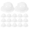LOGOFUN 40Pcs Mini Construction Hat Tiny Safety Helmet Plastic Miniature Construction Doll Hats Small Safe Hat Bottle Topper for Dollhouse Doll Dress Up Accessories - White view 1